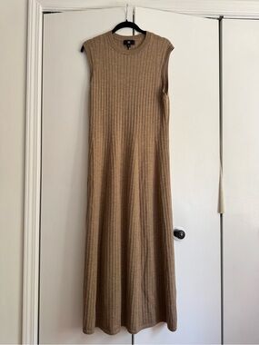 Banana Republic 100% Merino Ribbed Maxi Dress - Camel